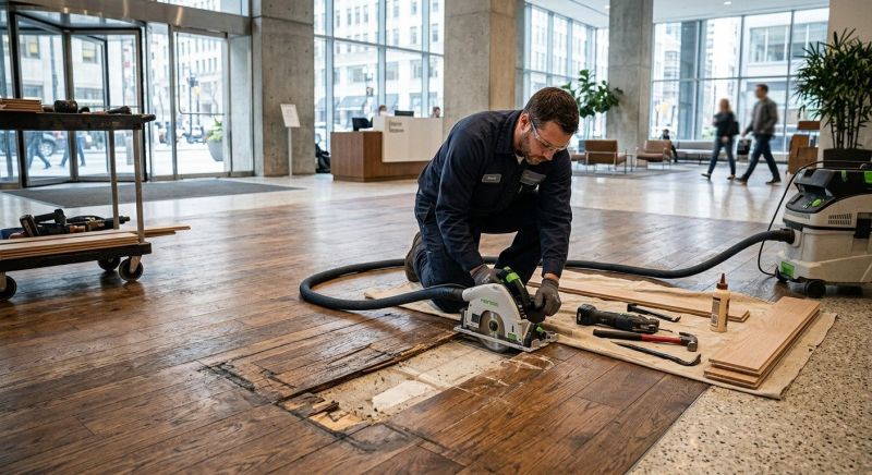 Commercial Wood Floor Repair detail