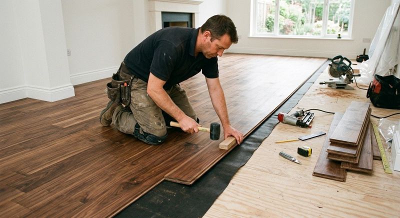 Walnut Flooring Installation detail