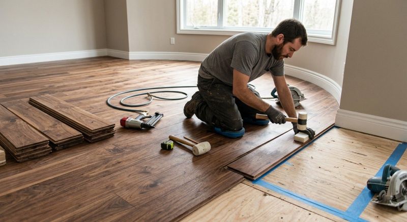 Walnut Flooring Installation detail