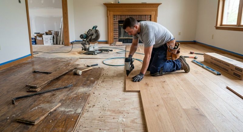 White Oak Floor Installation detail