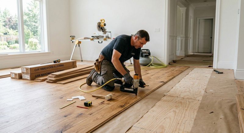 White Oak Floor Installation detail