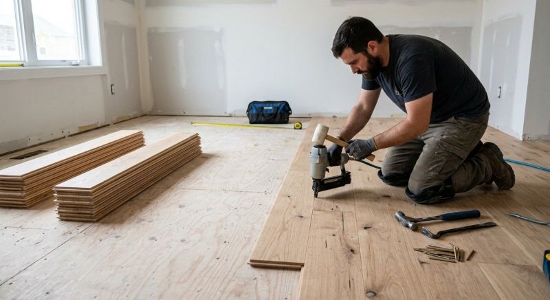 White Oak Floor Installation detail
