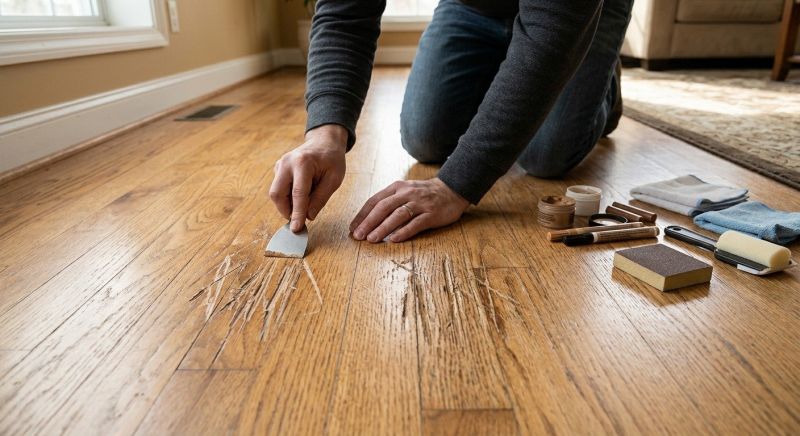 Wood Floor Scratch Repair detail