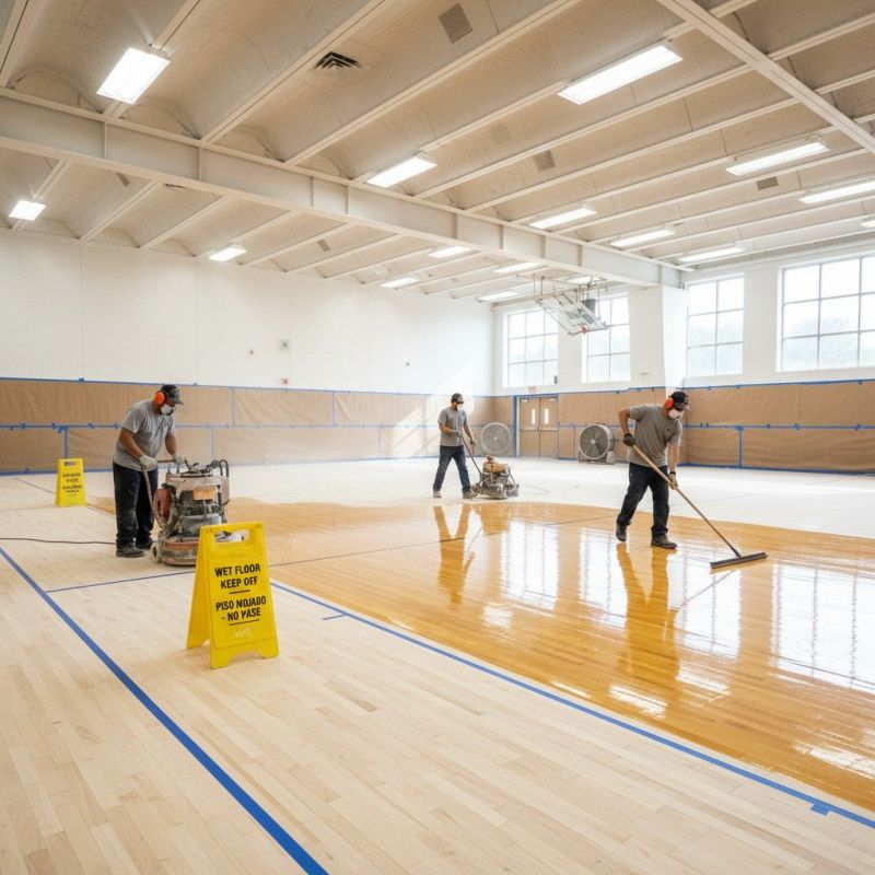 Gym Floor Reglazing